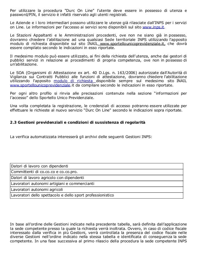 DURC DA SITO INPS SCARICA